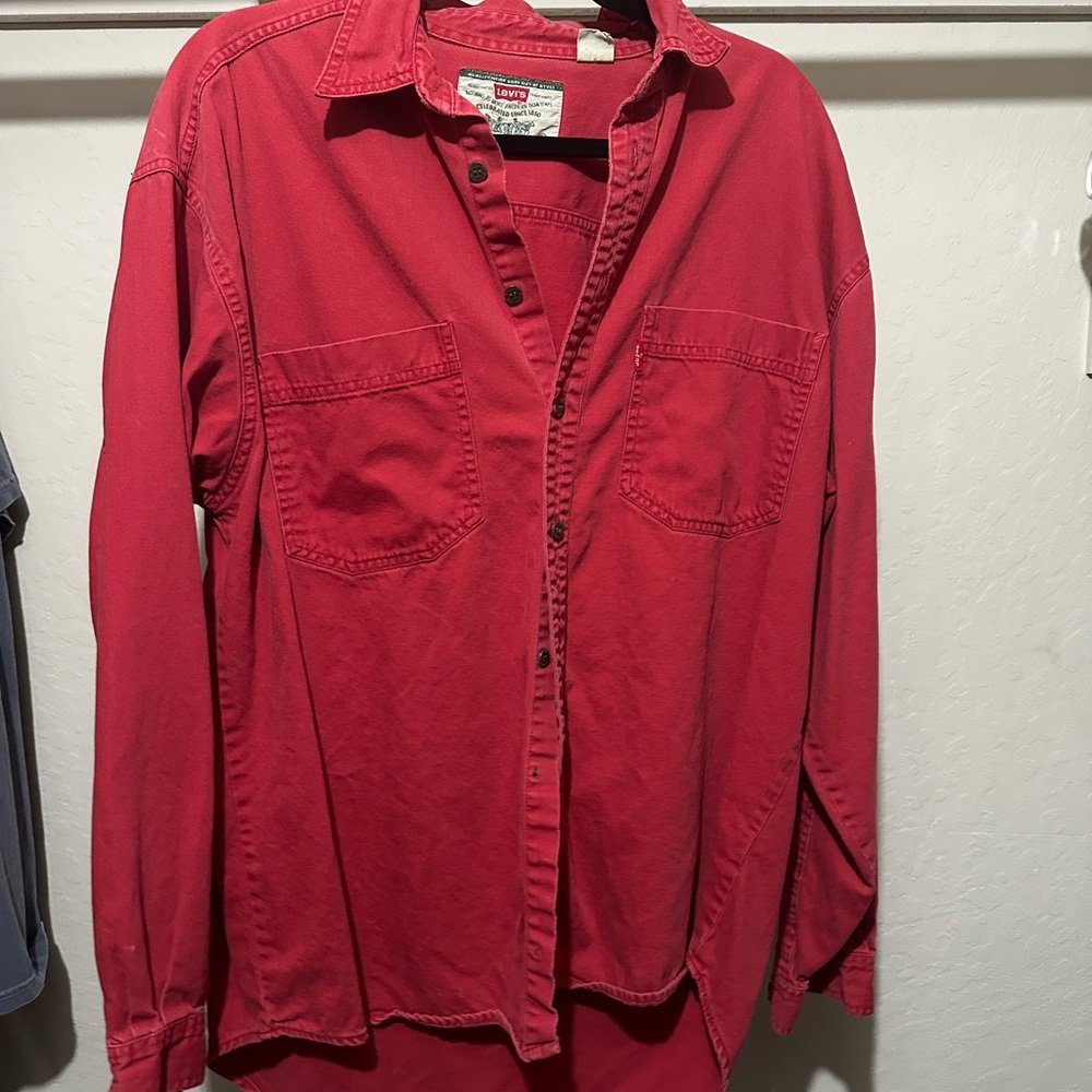 Vintage Red Levi Button Up